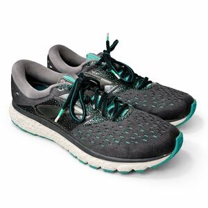 Brooks Running Shoes Women’s Size 7 Gray Teal Athletic Sneakers Comfort Trainer